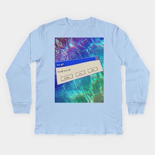 Windows 95 Pop Up / He Will Not Call Vaporwave Aesthetic Kids Long Sleeve T-Shirt